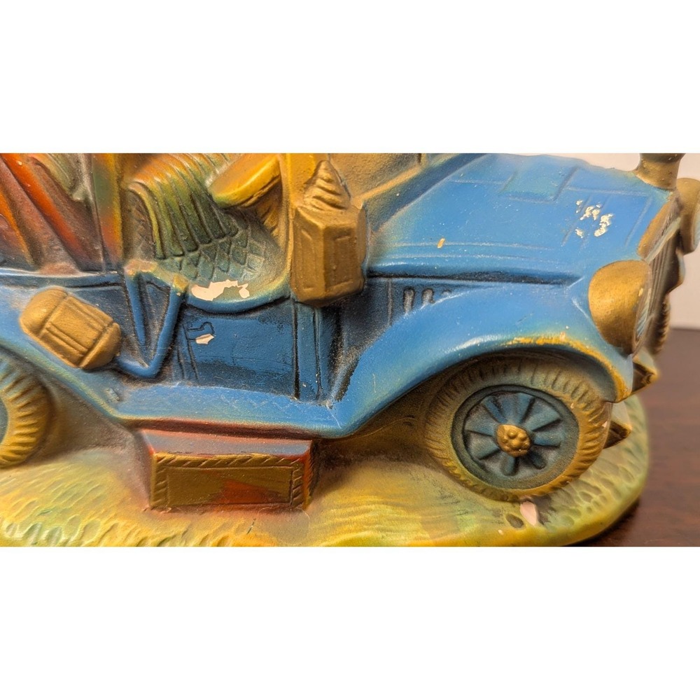 Vintage Antique Car Coin Banks Wall Hanging Tabletop Red Blue Pair Resin 7 Inch - Picture 8 of 16